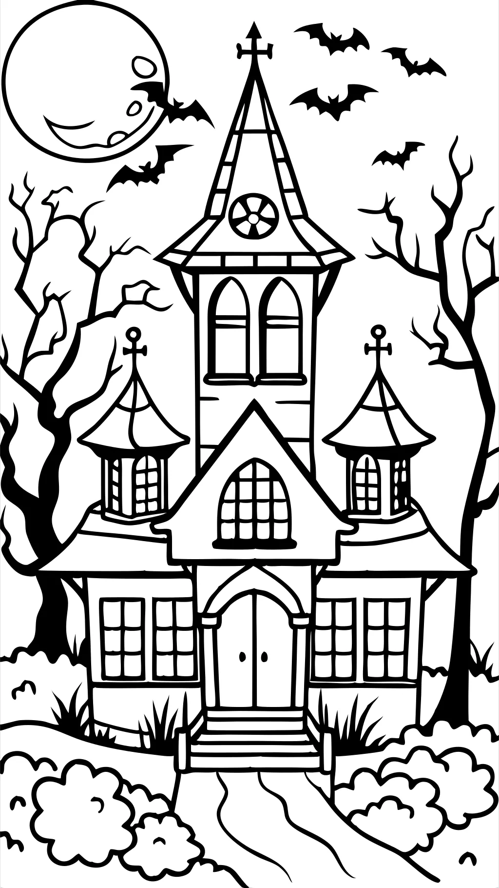 haunted house color pages